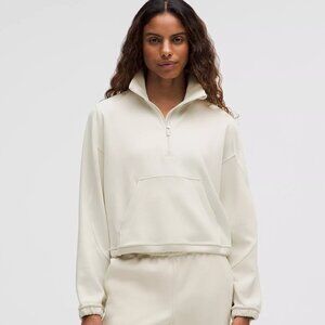 Lululemon Brushed Softstreme Half Zip Size 4 Bone NWT